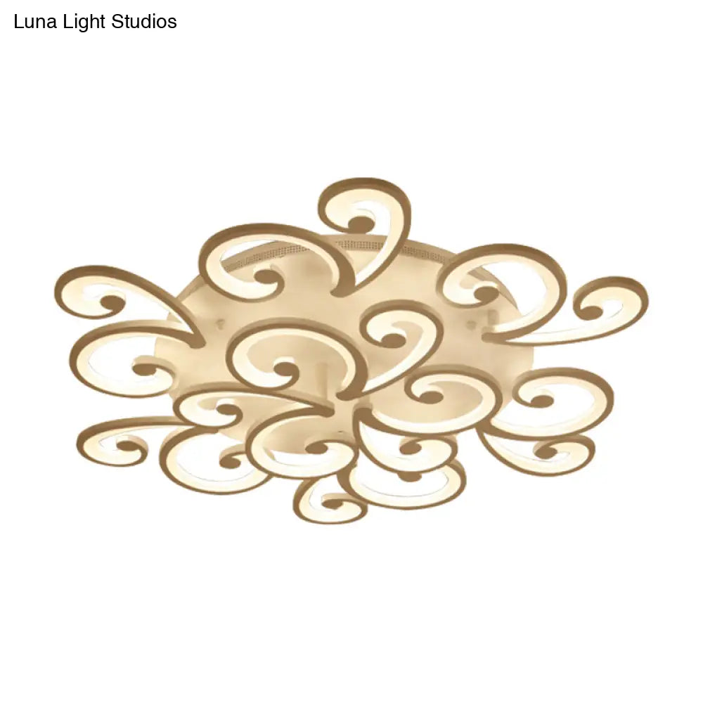 Led Petal Flush Mount Bedroom Ceiling Lamp In Warm/White/Natural Light - Modern Design