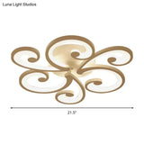 Led Petal Flush Mount Bedroom Ceiling Lamp In Warm/White/Natural Light - Modern Design