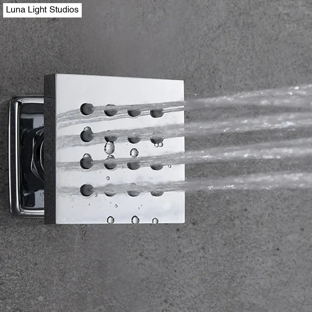 LED Shower Ceiling Large Rainfall Bathroom Thermostatic Faucets Set Waterfall Mist Bubble Showerhead 6 Functions System