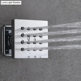 LED Shower Ceiling Large Rainfall Bathroom Thermostatic Faucets Set Waterfall Mist Bubble Showerhead 6 Functions System