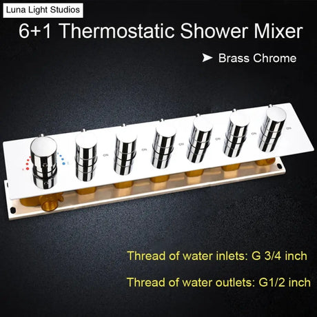 LED Shower Ceiling Large Rainfall Bathroom Thermostatic Faucets Set Waterfall Mist Bubble Showerhead 6 Functions System