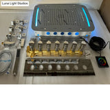 LED Shower Ceiling Large Rainfall Bathroom Thermostatic Faucets Set Waterfall Mist Bubble Showerhead 6 Functions System