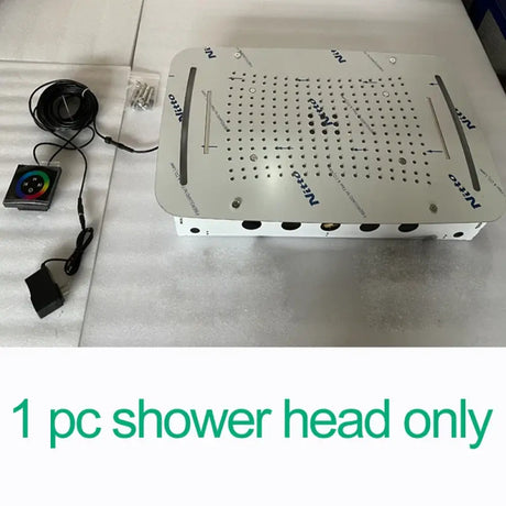 LED Shower Ceiling Large Rainfall Bathroom Thermostatic Faucets Set Waterfall Mist Bubble Showerhead 6 Functions System