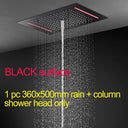 LED Shower Set Thermostatic 3 Ways Ceiling Massage Column and Rainfall Bathroom Chrome Surface black shower head shower