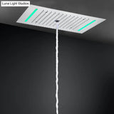 LED Shower Set Thermostatic 3 Ways Ceiling Massage Column and Rainfall Bathroom Chrome Surface shower Faucet