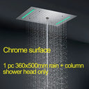 LED Shower Set Thermostatic 3 Ways Ceiling Massage Column and Rainfall Bathroom Chrome Surface chrome shower head