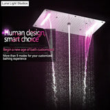 LED Shower System Thermostatic Shower 5 Ways Column Mist Waterfall Mist Chrome Bathroom Set shower Faucet