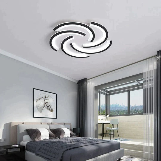 LED Simple Modern Personality Bedroom Ceiling Lamp Black / Dia40CM / White light Ceiling