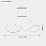 Led Strip Island Pendant Light - Minimalist Metal Dining Room Lighting Fixture