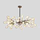 Led Tree Branch Ceiling Light: Postmodern Metallic Chandelier For Living Room 45 / Black A