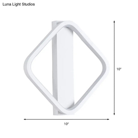 Led Wall Sconce With Acrylic Shade: Simple Style White Round/Square Design Warm/White Light