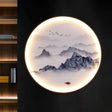 Light Asia Aluminum Led Wall Mounted Mural For Living Room Decoration - Blue Foggy Mountain / B