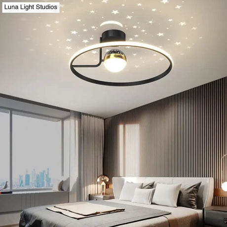 Light Luxury Romantic Starry Sky Bedroom Ceiling Lamp Moon LED Lamp Ceiling