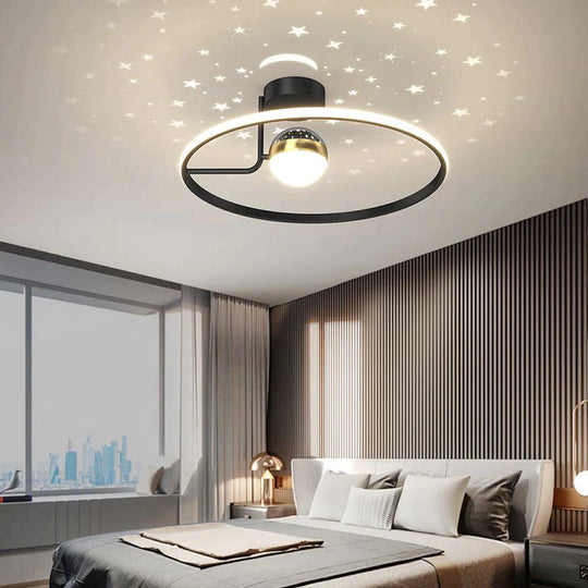 Light Luxury Romantic Starry Sky Bedroom Ceiling Lamp Moon LED Lamp Ceiling