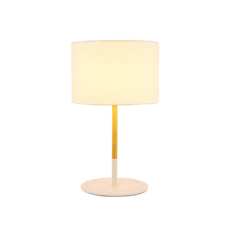 Lillian - Countryside Fabric Drum Shade Nightstand Lighting White