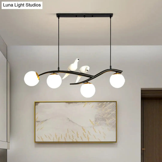 Linear Island Pendant Light With Modern Minimalist Design And Glass Shade For Dining Table - Stylish