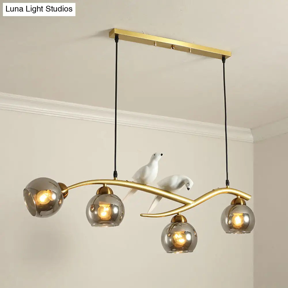Linear Island Pendant Light With Modern Minimalist Design And Glass Shade For Dining Table - Stylish