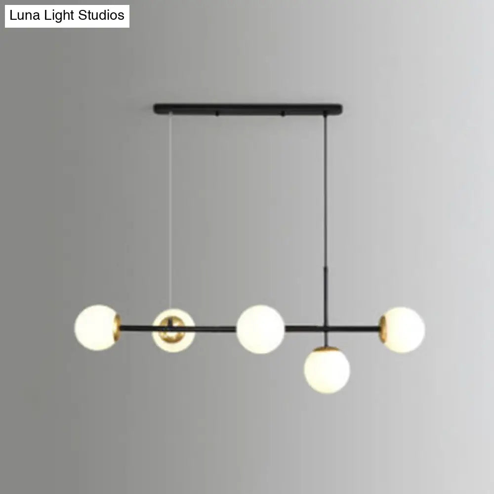 Linear Island Pendant Light With Modern Minimalist Design And Glass Shade For Dining Table - Stylish