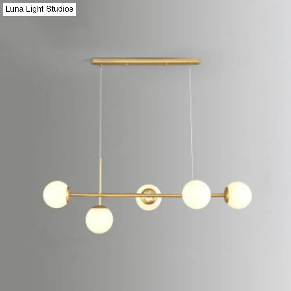 Linear Island Pendant Light With Modern Minimalist Design And Glass Shade For Dining Table - Stylish