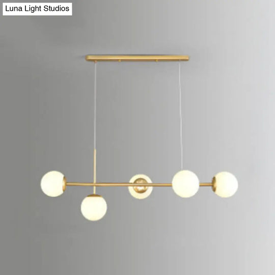 Linear Island Pendant Light With Modern Minimalist Design And Glass Shade For Dining Table - Stylish