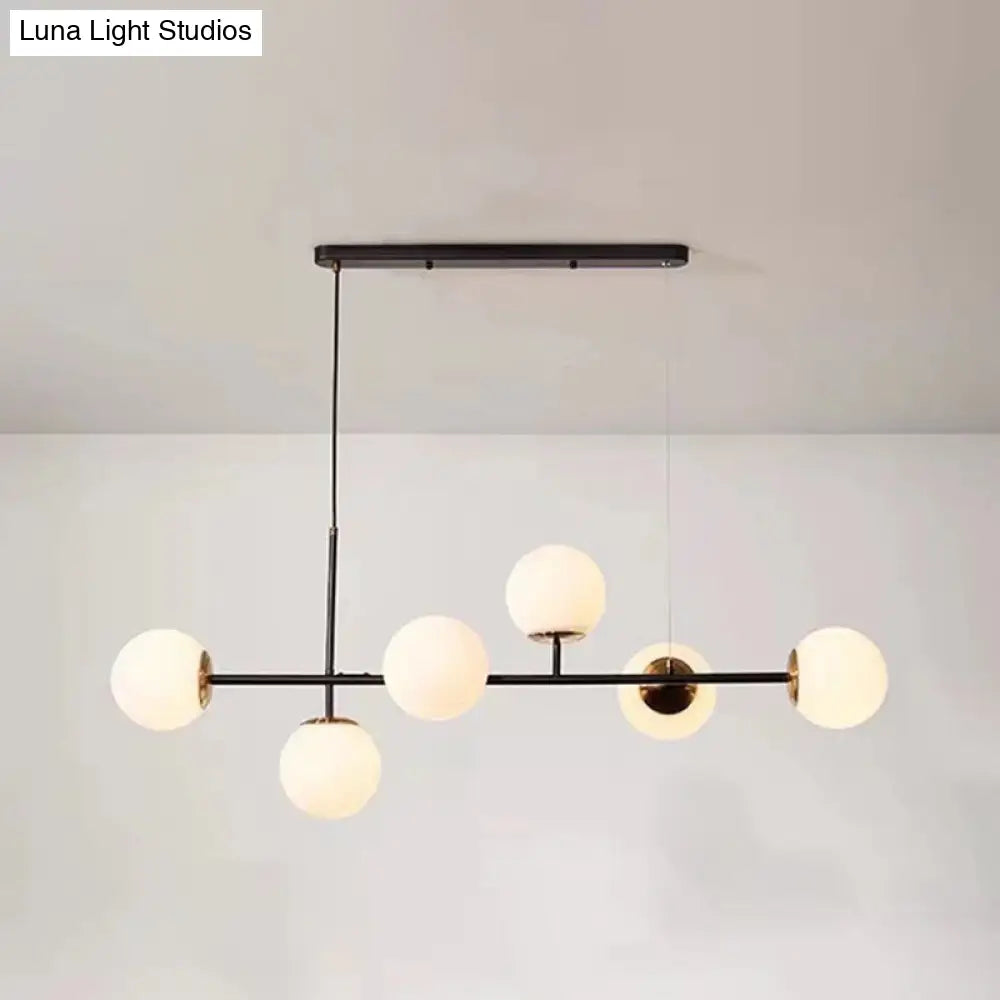 Linear Island Pendant Light With Modern Minimalist Design And Glass Shade For Dining Table - Stylish
