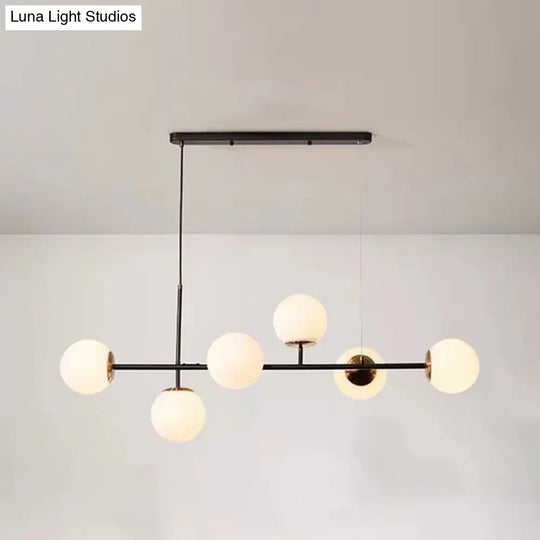 Linear Island Pendant Light With Modern Minimalist Design And Glass Shade For Dining Table - Stylish