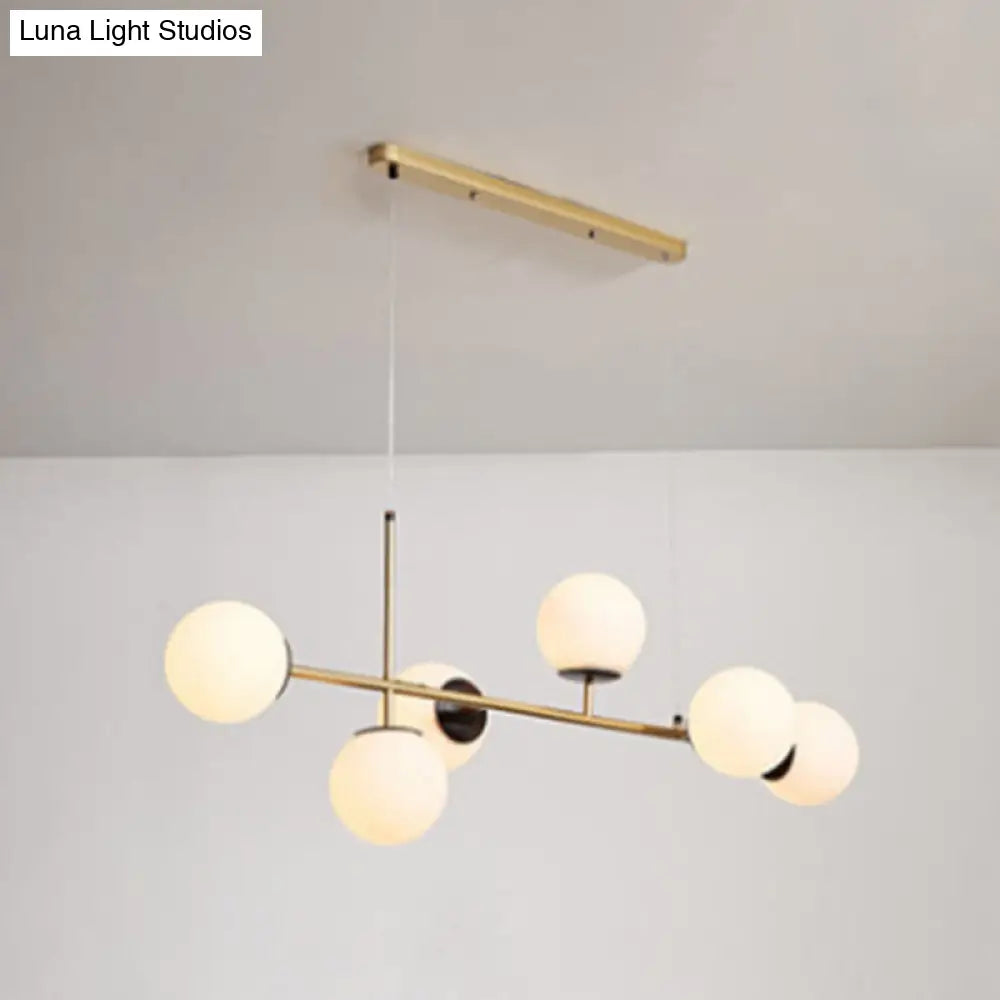 Linear Island Pendant Light With Modern Minimalist Design And Glass Shade For Dining Table - Stylish