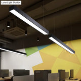 Linear Led Pendant Light: Sleek Aluminum Fixture For Modern Office Ceilings.