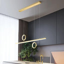 Linear Metal Led Chandelier With Multiple Hanging Lights In Black/Gold Warm/White Gold / White