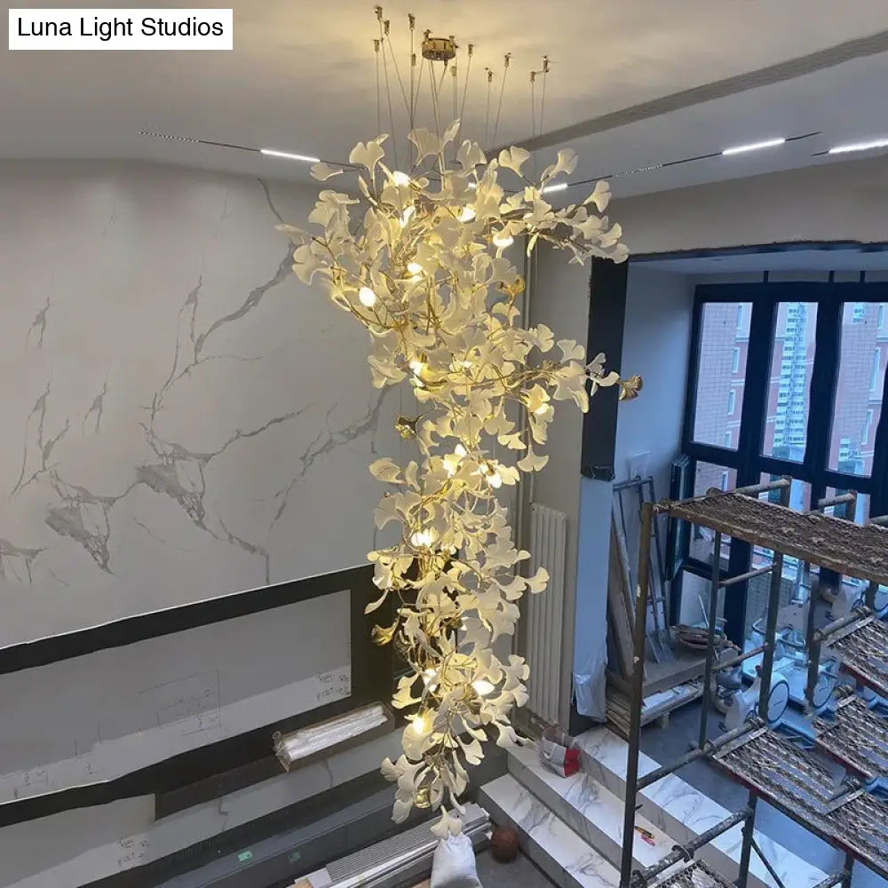 Liora Luxury Duplex Chandelier – Modern Villa Staircase Lighting
