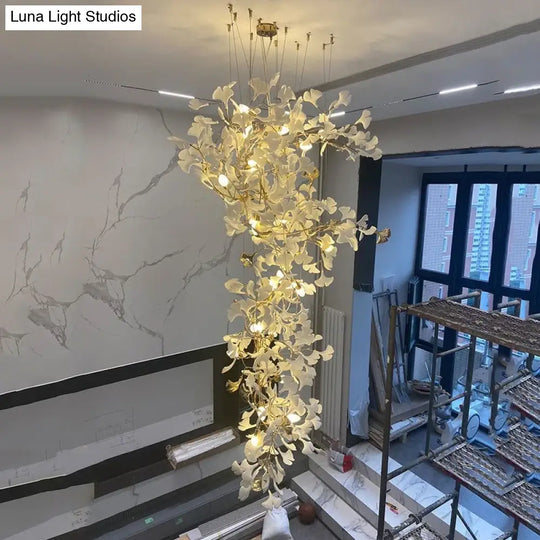 Liora Luxury Duplex Chandelier – Modern Villa Staircase Lighting