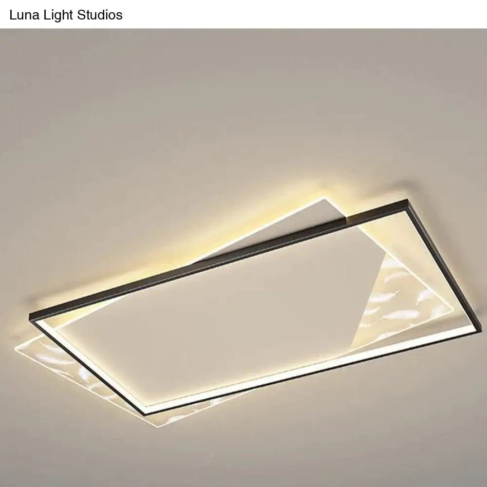 Living Room Lamp Led Light Luxury Modern Creative Feather Ceiling Rectangular Hall