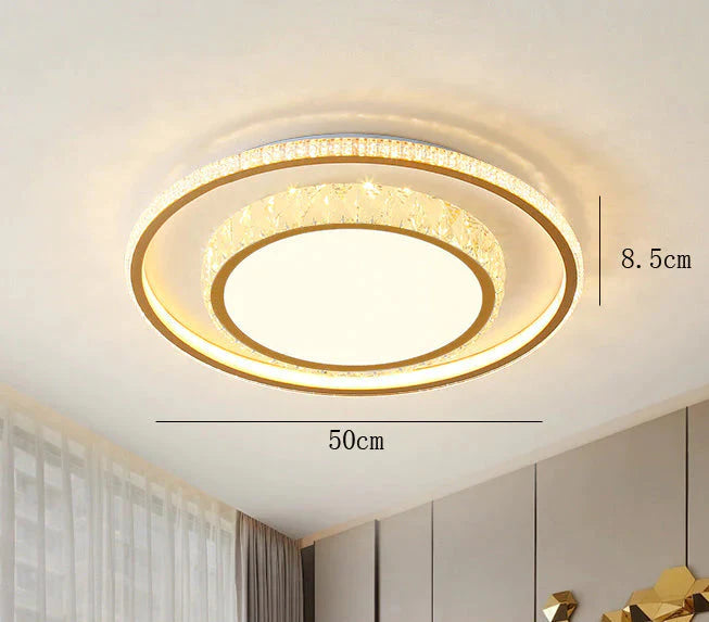 Wohnzimmerlampe Einfache Atmosphäre LED Deckenkristall Schlafzimmerlampe