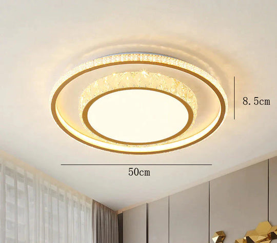 Wohnzimmerlampe Einfache Atmosphäre LED Deckenkristall Schlafzimmerlampe