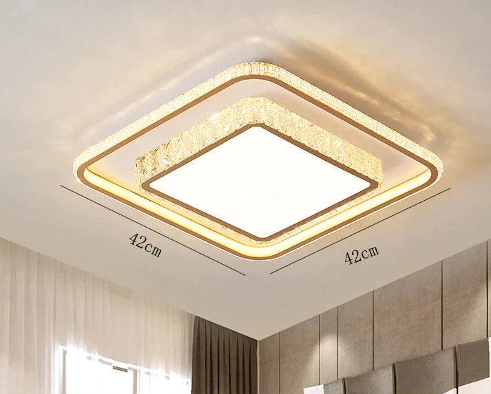 Wohnzimmerlampe Einfache Atmosphäre LED Deckenkristall Schlafzimmerlampe
