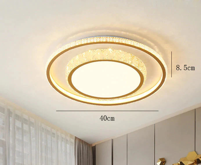Wohnzimmerlampe Einfache Atmosphäre LED Deckenkristall Schlafzimmerlampe