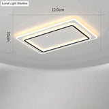 Living Room Lamps Modern Simple Atmosphere Rectangular Led Ceiling Lamp A / L 110Cm Stepless Dimming