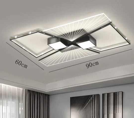 Living Room Led Lamp Modern Simple Atmosphere Bedroom Ceiling Lamp Black / L 90CM / White light Ceiling