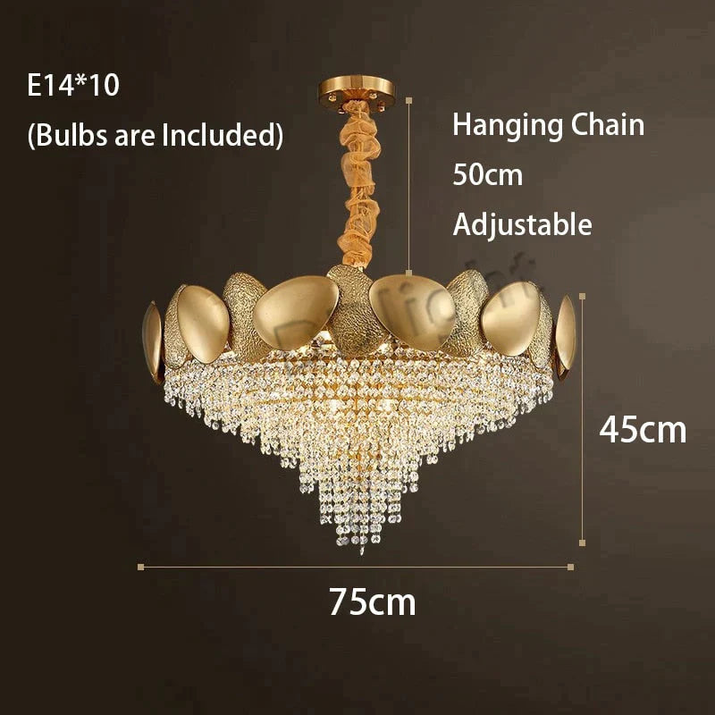 Lizzie - Crystal Luxury Tassels LED Ceiling Chandelier No 75cm / Cold White