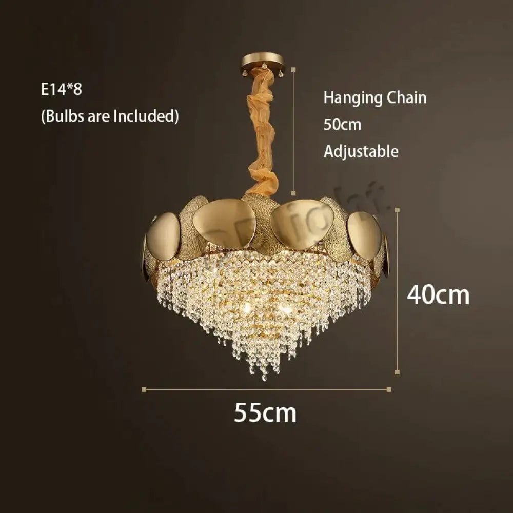 Lizzie - Crystal Luxury Tassels LED Ceiling Chandelier No 55cm / Cold White