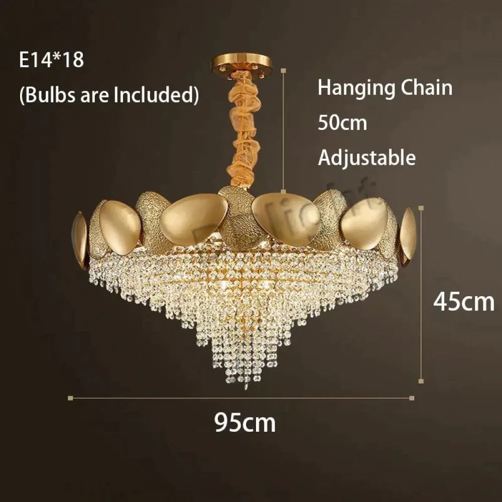 Lizzie - Crystal Luxury Tassels LED Ceiling Chandelier No 95cm / Cold White
