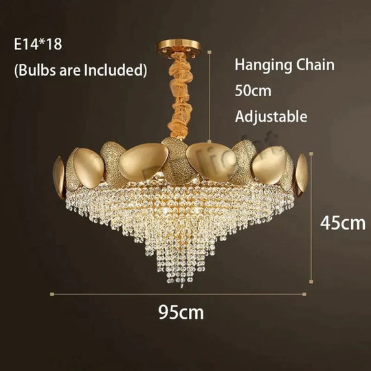 Lizzie - Crystal Luxury Tassels LED Ceiling Chandelier No 95cm / Cold White