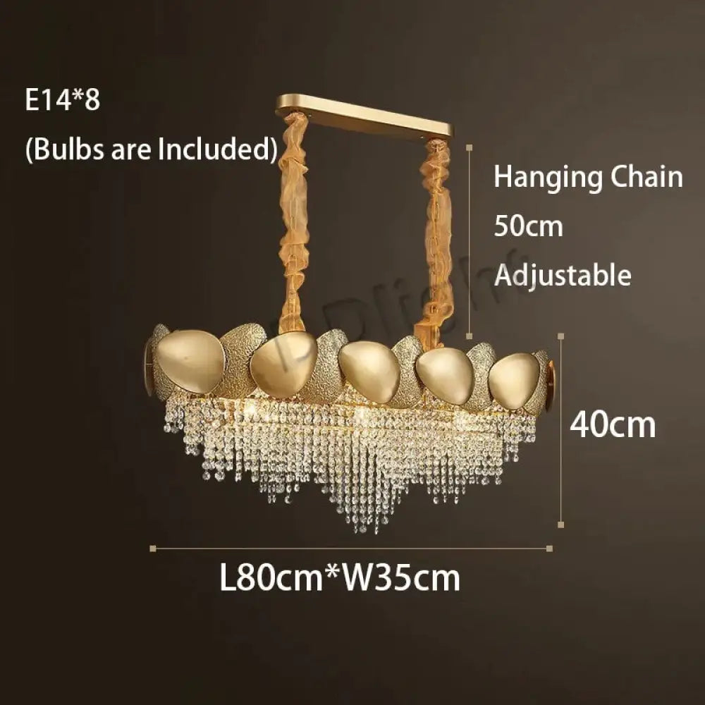 Lizzie - Crystal Luxury Tassels LED Ceiling Chandelier No L80cm / Cold White