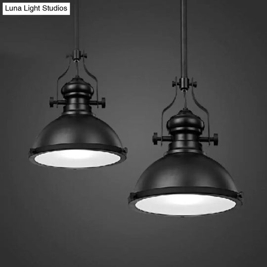 Iron Pendant Lighting - Loft Style 1-Light Restaurant Hanging Light Fixture With Pot Cover