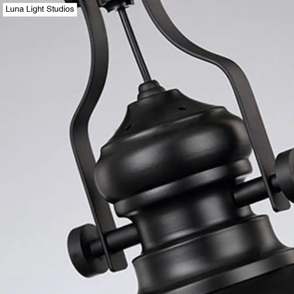 Loft Style Iron Pendant Lighting: Pot Cover 1-Light Hanging Fixture For Restaurants