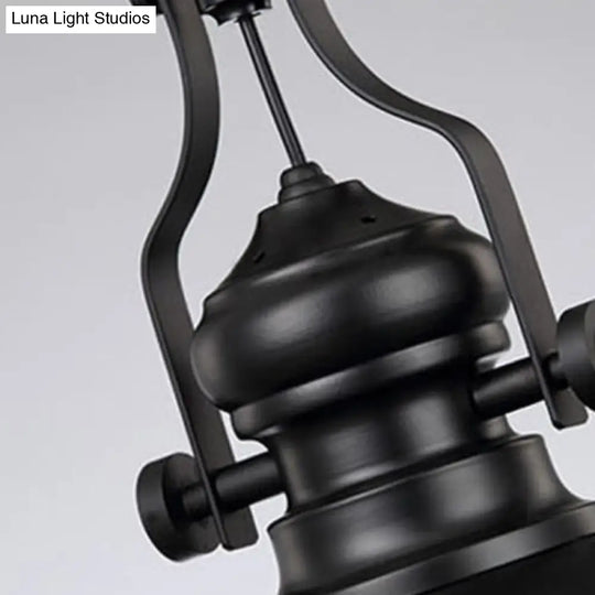 Loft Style Iron Pendant Lighting: Pot Cover 1-Light Hanging Fixture For Restaurants
