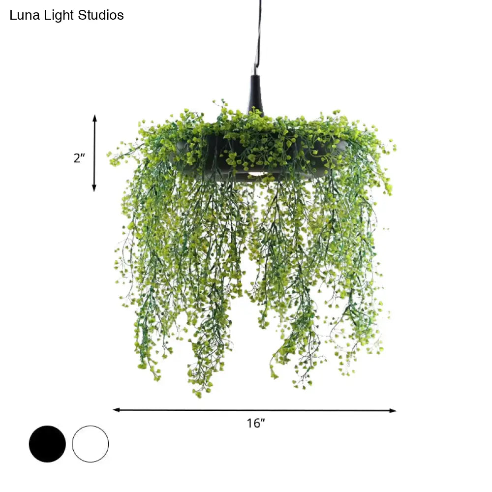 Loft Style Metal Pendant Lighting With Donut Design | 1-Bulb Hanging Ceiling Light For Balcony