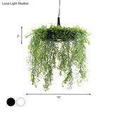 Loft Style Metal Pendant Lighting With Donut Design | 1-Bulb Hanging Ceiling Light For Balcony