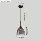Loft Style Twisted Glass Hanging Lamp: Round Ceiling Light Fixture With 1 Bulb For Dining Room