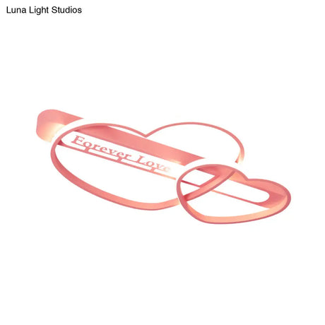 Love Arrow Bedroom Flush Mount Acrylic Macaron Led Ceiling Light In Pink/White/Gold